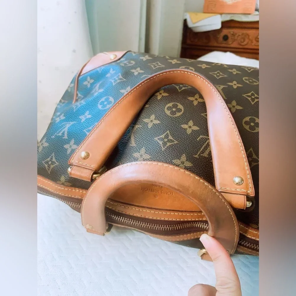 Louis Vuitton Brown and Tan Monogram Canvas‎ Retiro GM Bag Satchel